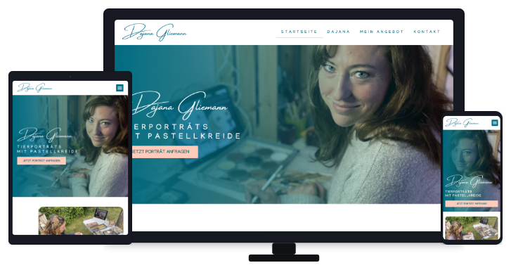 Dajana Glieman website mockup all framed 7
